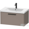 Duravit D-CODE 78,4x46 cm-es 1 fiókos alsószekrény mosdó és csaptelep nélkül, fekete fogantyúval, matt bazalt DC46670BD430000