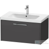 Duravit D-CODE 78,4x46 cm-es 1 fiókos alsószekrény mosdó és csaptelep nélkül, króm fogantyúval, matt grafit DC4667010490000