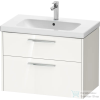 Duravit D-CODE 78,4x46 cm-es 2 fiókos alsószekrény mosdó és csaptelep nélkül, króm fogantyúval, fényes fehér DC4672010220000