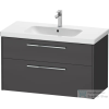 Duravit D-CODE 98,4x46 cm-es 2 fiókos alsószekrény mosdó és csaptelep nélkül, króm fogantyúval, matt antracit DC4673010490000