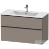 Duravit D-NEO 1010x462 mm-es 2 fiókos függesztett szekrény 233610XXX mosdóhoz, Basalt Matt Decor DE436304343