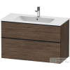Duravit D-NEO 1010x462 mm-es 2 fiókos függesztett szekrény 233610XXX mosdóhoz,Walnut Dark Decor DE436302121
