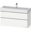Duravit D-NEO 118,4x44,2 cm-es, 2 fiókos alsószekrény króm színű fogantyúval, mosdó és csaptelep nélkül, matt fehér DE4375010180000