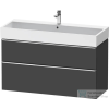 Duravit D-NEO 118,4x44,2 cm-es, 2 fiókos alsószekrény króm színű fogantyúval, mosdó és csaptelep nélkül, matt grafit DE4375010490000