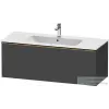 Duravit D-NEO 121x46,2 cm-es, 1 fiókos alsószekrény szálcsiszolt bronz fogantyúval 233612,vagy 236112 mosdóhoz, matt grafit DE4264004490000