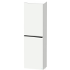 Duravit D-NEO 132x40x24 cm-es 1 ajtós félmagas szekrény fekete színű fogantyúval, balos, matt fehér DE1318LBD180000