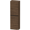 Duravit D-NEO 132x40x24 cm-es 1 ajtós félmagas szekrény fekete színű fogantyúval, jobbos, sötét dió DE1318RBD210000