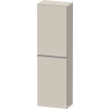Duravit D-NEO 132x40x24 cm-es 1 ajtós félmagas szekrény rozsdamentes acél hatású fogantyúval, balos, matt taupe DE1318L70910000
