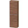 Duravit D-NEO 132x40x24 cm-es 1 ajtós félmagas szekrény rozsdamentes acél hatású fogantyúval, jobbos, matt dió DE1318R70790000