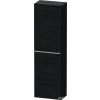 Duravit D-NEO 132x40x24 cm-es 1 ajtós félmagas szekrény rozsdamentes acél hatású fogantyúval, jobbos, matt fekete tölgy DE1318R70160000