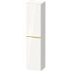Duravit D-NEO 176x40x36 cm-es 1 ajtós magas szekrény arany színű fogantyúval, balos, fényes fehér DE1328L34220000