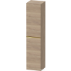 Duravit D-NEO 176x40x36 cm-es 1 ajtós magas szekrény arany színű fogantyúval, jobbos, márványos tölgy DE1328R34550000