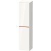 Duravit D-NEO 176x40x36 cm-es 1 ajtós magas szekrény csiszolt bronz színű fogantyúval, balos, fényes fehér DE1328L04220000