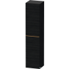 Duravit D-NEO 176x40x36 cm-es 1 ajtós magas szekrény csiszolt bronz színű fogantyúval, balos, matt fekete tölgy DE1328L04160000