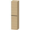 Duravit D-NEO 176x40x36 cm-es 1 ajtós magas szekrény fekete színű fogantyúval, balos, natúr tölgy DE1328LBD300000