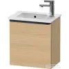 Duravit D-NEO 41x27,4 cm-es, 1 ajtós fali szekrény fekete fogantyúval 072343 mosdóhoz, jobbos, natúr tölgy DE4259RBD300000