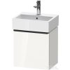 Duravit D-NEO 43,4x32,2 cm-es, 1 ajtós alsószekrény fekete színű fogantyúval, mosdó és csaptelep nélkül, jobbos, fényes fehér DE4217RBD220000