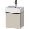 Duravit D-NEO 43,4x32,2 cm-es, 1 ajtós alsószekrény fekete színű fogantyúval, mosdó és csaptelep nélkül, jobbos, matt taupe DE4217RBD910000