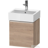 Duravit D-NEO 43,4x32,2 cm-es, 1 ajtós alsószekrény króm színű fogantyúval, mosdó és csaptelep nélkül, balos, márványos tölgy DE4217L10550000