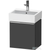 Duravit D-NEO 43,4x32,2 cm-es, 1 ajtós alsószekrény króm színű fogantyúval, mosdó és csaptelep nélkül, balos, matt grafit DE4217L10490000