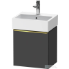 Duravit D-NEO 43,4x32,2 cm-es, 1 ajtós alsószekrény polírozott arany színű fogantyúval, mosdó és csaptelep nélkül, balos, matt grafit DE4217L34490000