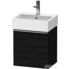 Duravit D-NEO 43,4x32,2 cm-es, 1 ajtós alsószekrény rozsdamentes acél hatású fogantyúval, mosdó és csaptelep nélkül, balos, matt fekete tölgy DE4217L70160000