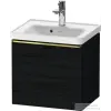 Duravit D-NEO 48,4x37,2 cm-es, 1 fiókos fali szekrény, polírozott arany színű fogantyúval, 074250XXX mosdóhoz, matt fekete tölgy DE4248034160000