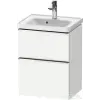 Duravit D-NEO 48,4x37,2 cm-es, 2 fiókos fali szekrény króm fogantyúval 074250XXX mosdóhoz, matt fehér DE4350010180000