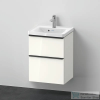 Duravit D-NEO 50x40 cm-es, 2 fiókos alsószekrény-1 csaplyukas mosdó kombináció, csaptelep nélkül, fényes fehér DE0146022220000