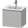 Duravit D-NEO 51x40,2 cm-es, 1 fiókos fali szekrény, rozsdamentes acél színű fogantyúval, 233653XXX mosdóhoz, matt betonszürke DE4260070070000