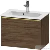 Duravit D-NEO 61x37,2 cm-es, 1 fiókos fali szekrény polírozott arany színű fogantyúval 234263XXX mosdóhoz, matt sötét dió DE4268034210000