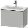 Duravit D-NEO 61x37,2 cm-es, 1 fiókos fali szekrény rozsdamentes acél színű fogantyúval 234263XXX mosdóhoz, matt betonszürke DE4268070070000