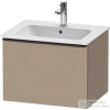 Duravit D-NEO 61x46,2 cm-es, 1 fiókos függesztett szekrény fekete fogantyúval, 233663XXX mosdóhoz, matt len DE42610BD750000