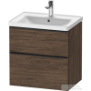 Duravit D-NEO 634x452 mm-es 2 fiókos függesztett szekrény 236765XXX mosdóhoz,Walnut Dark Decor DE435402121