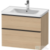 Duravit D-NEO 634x452 mm-es 2 fiókos függesztett szekrény 236780XXX mosdóhoz,Natural Oak DE435503030