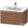 Duravit D-NEO 78,4x45,2 cm-es, 1 fiókos fali szekrény, króm fogantyúval, 236980XXX mosdóhoz, matt dió DE4255010790000