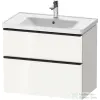 Duravit D-NEO 78,4x45,2 cm-es, 2 fiókos fali szekrény, fekete fogantyúval, 236780XXX mosdóhoz, fényes fehér DE43550BD220000