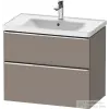 Duravit D-NEO 78,4x45,2 cm-es, 2 fiókos fali szekrény, króm fogantyúval, 236780XXX mosdóhoz, matt bazalt DE4355010430000