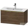 Duravit D-NEO 81x37,2 cm-es, 1 fiókos fali szekrény, polírozott arany színű fogantyúval, 234283XXX mosdóhoz, matt sötét dió DE4269034210000