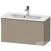 Duravit D-NEO 81x37,2 cm-es, 1 fiókos fali szekrény, rozsdamentes acél színű fogantyúval, 234283XXX mosdóhoz, matt len DE4269070750000