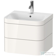 Duravit HAPPY D.2 PLUS 2 57,5 cm széles fiókos alsószekrény mosdóval,1 csaplyukkal,White High Gloss Decor HP4635O2222 fürdőszoba bútor