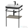 Duravit HAPPY D.2 Plus bútorral aláépíthető mosdó 2 csaplyukkal,c-bonded fémállvánnyal,Stone Grey Satin Matt Lacquer HP4735E9292