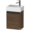 Duravit KETHO.2 36,4x23,8 cm-es, 1 ajtós alsószekrény mosdó és csaptelep nélkül, jobbos, matt sötét dió K25071R21210000