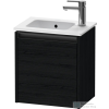 Duravit KETHO.2 41x29,2 cm-es, 1 ajtós alsószekrény mosdó és csaptelep nélkül, balos, matt fekete tölgy K25060L16160000