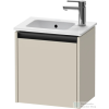 Duravit KETHO.2 41x29,2 cm-es, 1 ajtós alsószekrény mosdó és csaptelep nélkül, balos, szupermatt taupe K25060L83830000