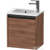 Duravit KETHO.2 41x29,2 cm-es, 1 ajtós alsószekrény mosdó és csaptelep nélkül, jobbos, matt dió K25060R79790000