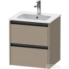 Duravit KETHO.2 51x42 cm-es 2 fiókos alsószekrény mosdó és csaptelep nélkül, matt len K25261075750000