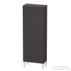 Duravit L-CUBE 132x50 cm-es, 1 ajtós félmagas szekrény láb nélkül, jobbos, szupermatt grafit LC1169R8080