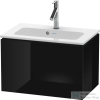 Duravit L-CUBE 62x39,1 cm-es, 1 fiókos alsószekrény mosdó és csaptelep nélkül, lakkozott fényes fekete LC615604040