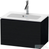 Duravit L-CUBE 62x39,1 cm-es, 1 fiókos alsószekrény mosdó és csaptelep nélkül, matt fekete tölgy LC615601616